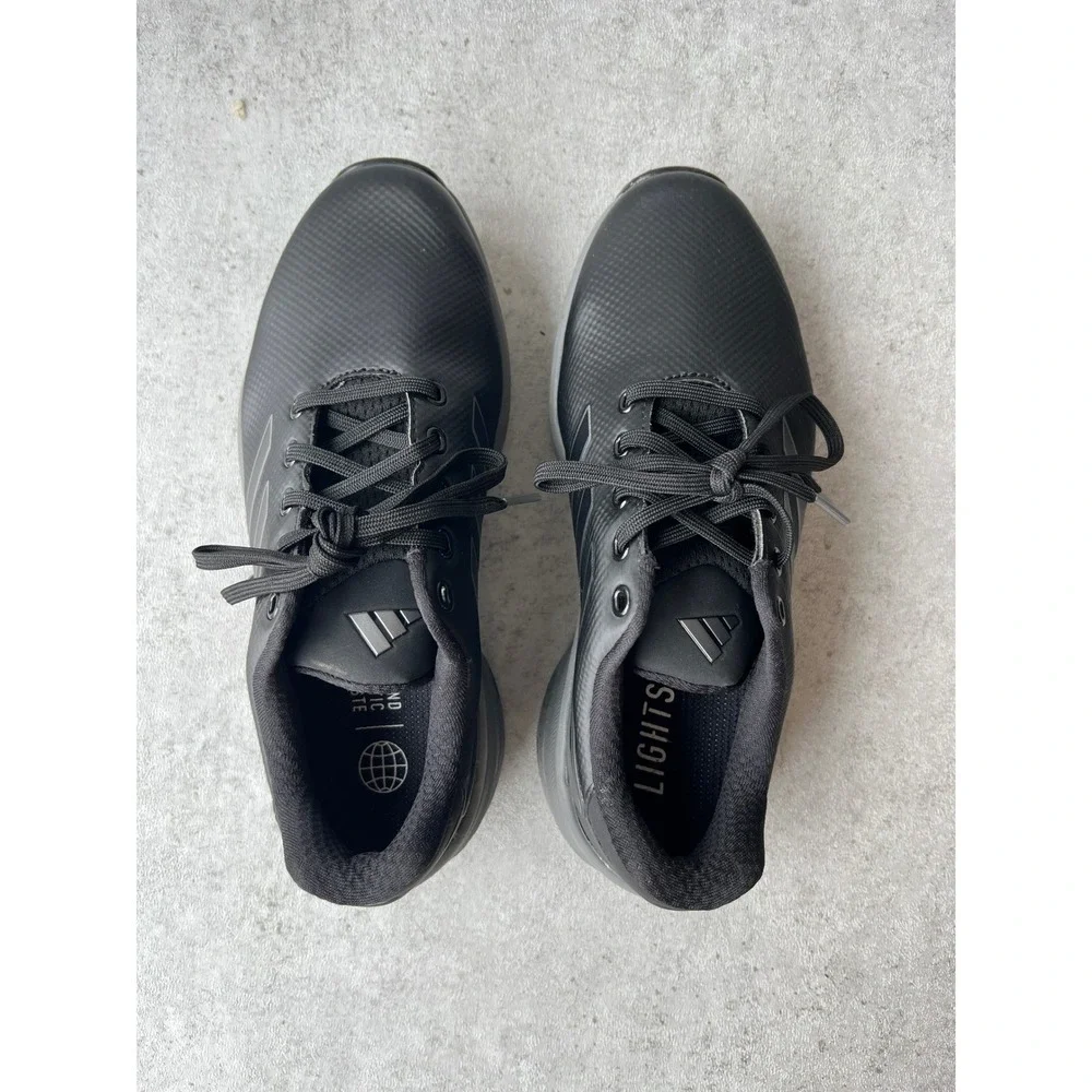 New Adidas ZG23 Golf Shoes Mens 7.5 Core Black Grey Spiked Waterproof‎ H03672